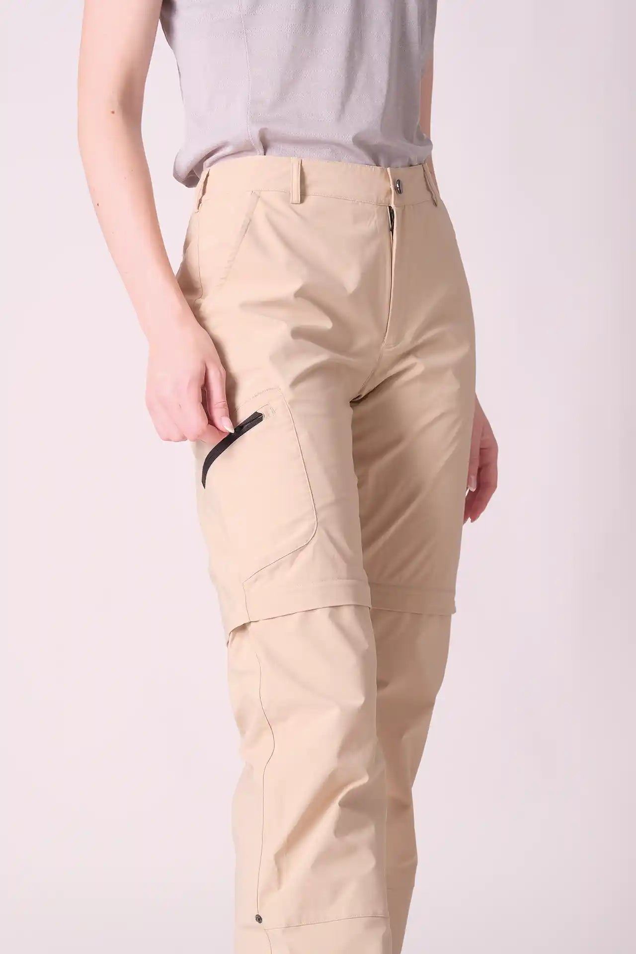 SPWH22015 - Women's Adjustable Length Straight Leg Pants - Khaki