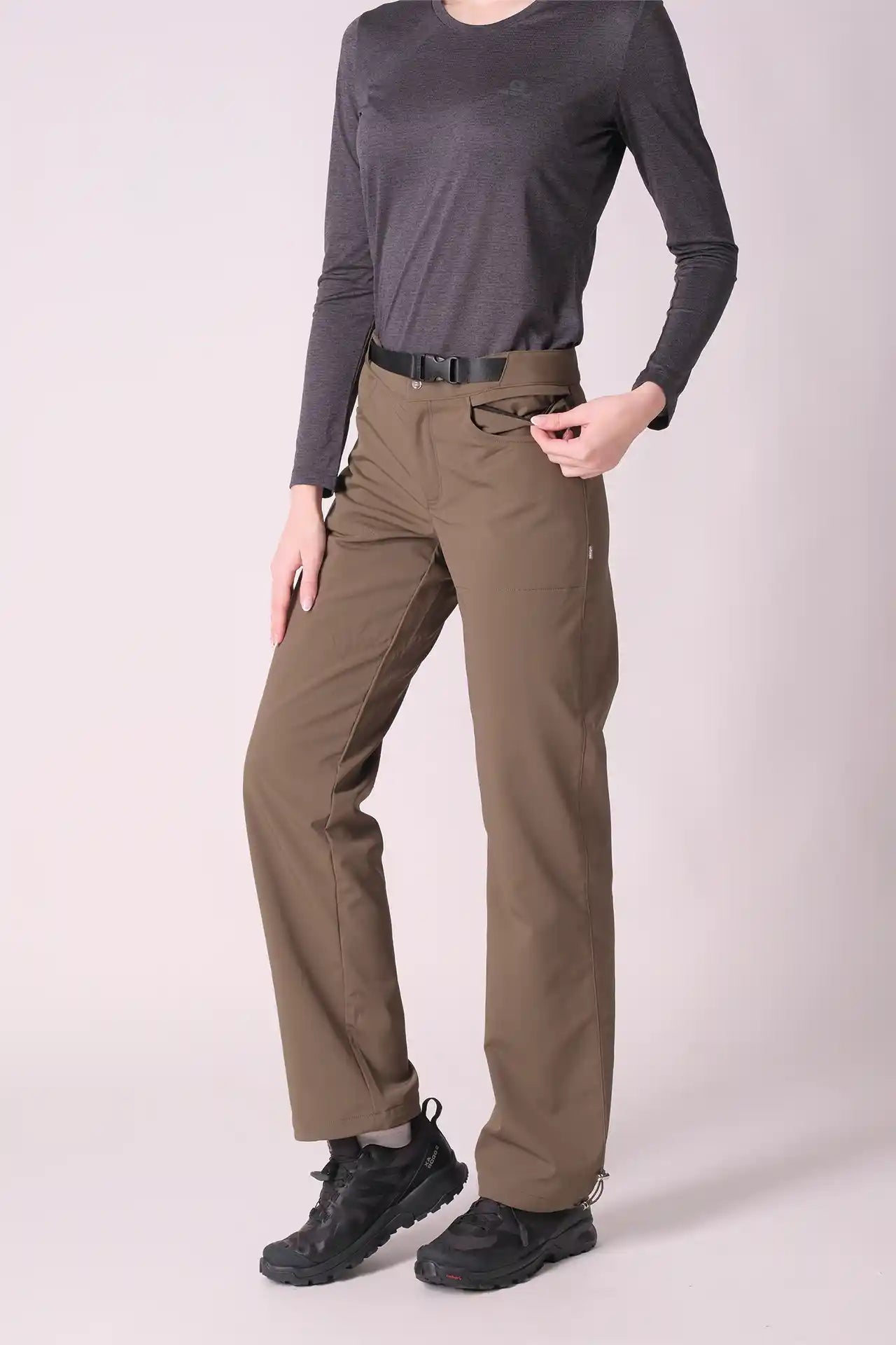 SPWH22016 - Women's Brushed Interior Straight Leg Pants - Army