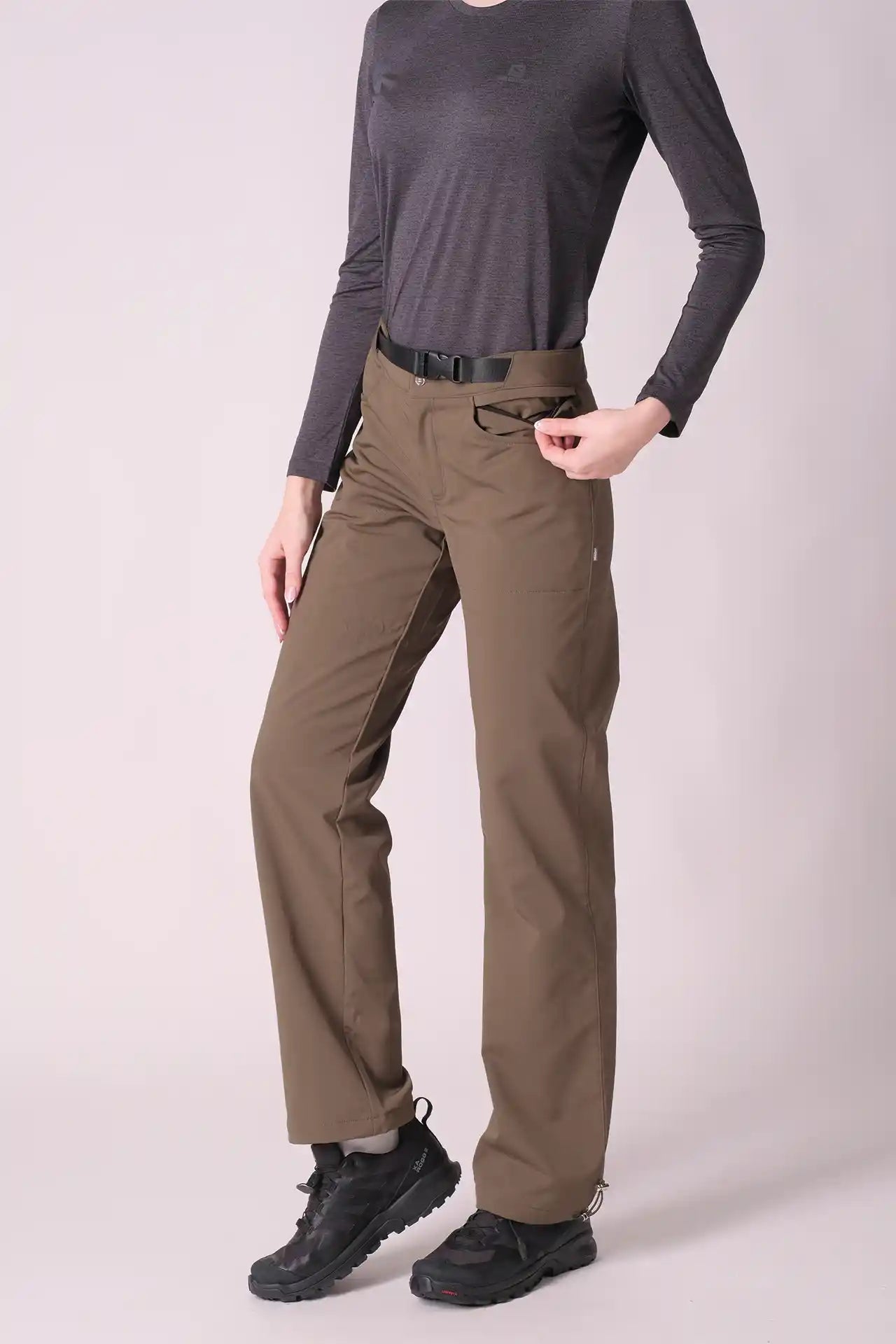 SPWH22016 - Women's Brushed Interior Straight Leg Pants - Army