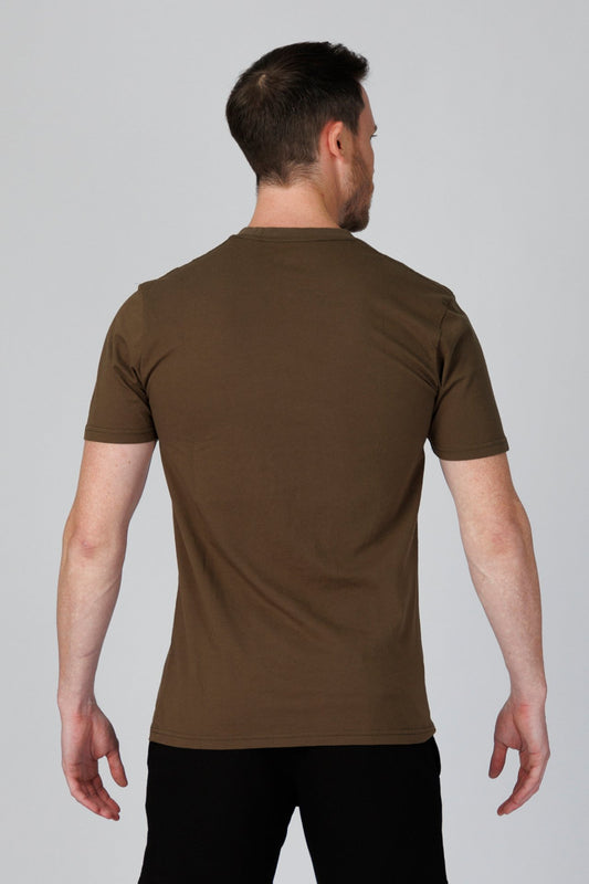 SPJ0001 - Classic Fit Crewneck Straight-Hem Essential Cotton Tee - Army