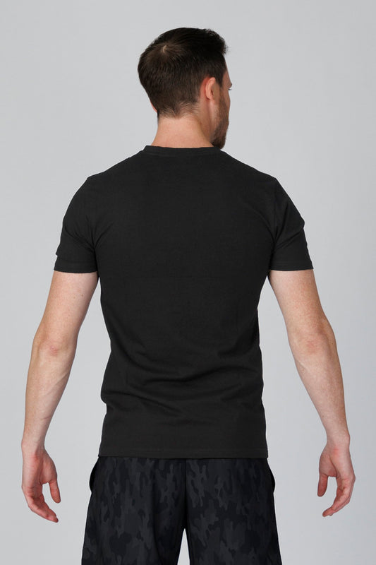 SPJ0001 - Classic Fit Crewneck Straight-Hem Essential Cotton Tee - Black