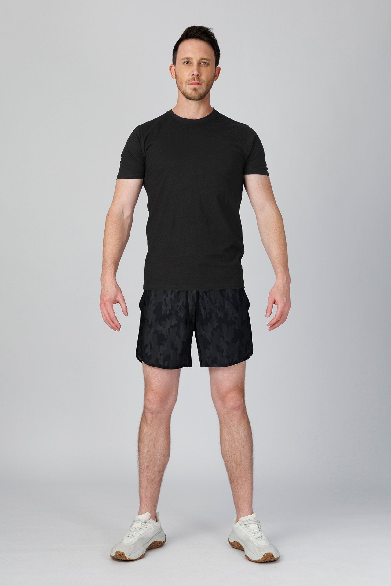 SPJ0001 - Classic Fit Crewneck Straight-Hem Essential Cotton Tee - Black