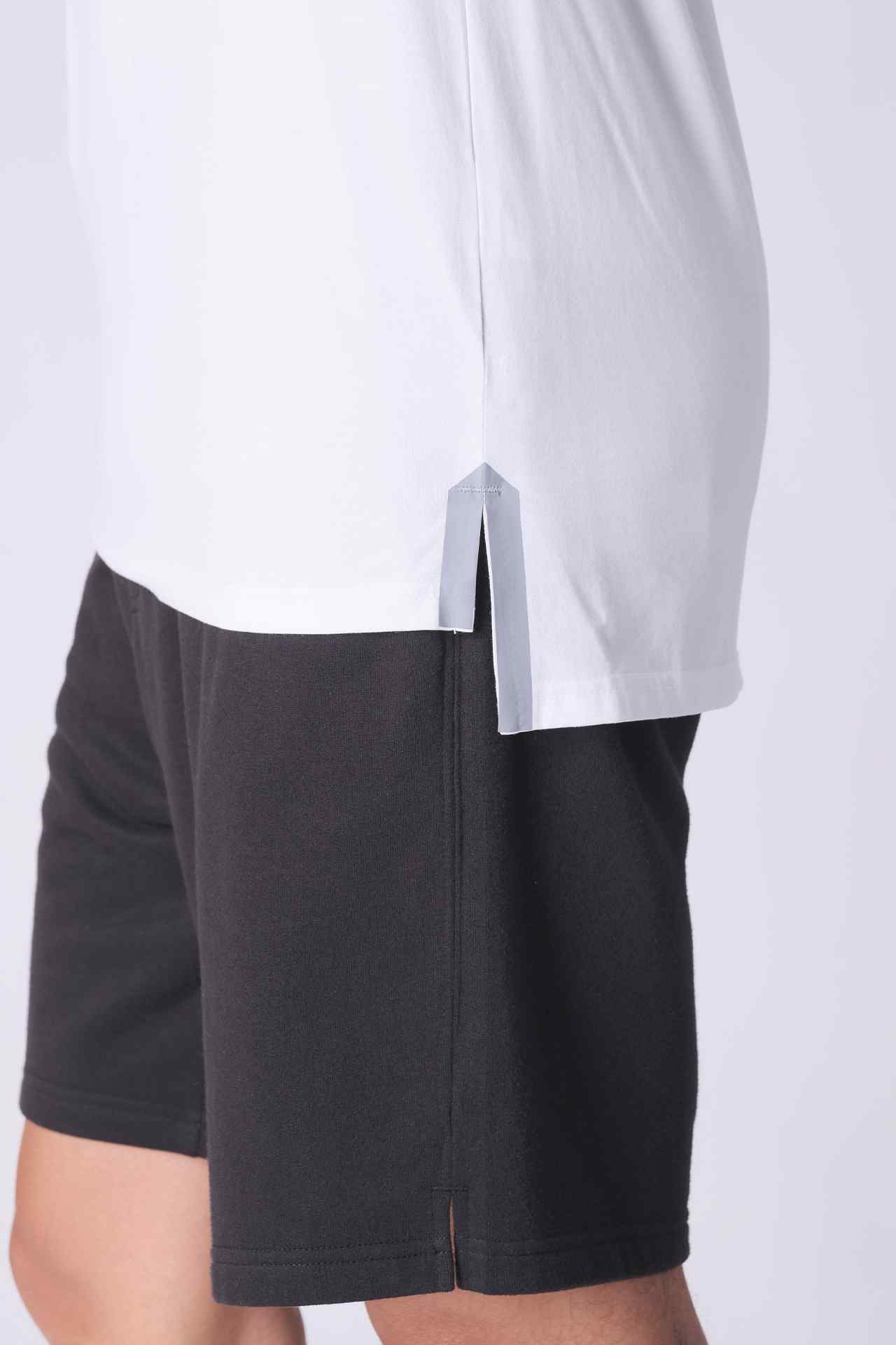 SPJ0170 - Stretch Cotton Blend Raglan Sleeves Gym Tee - White