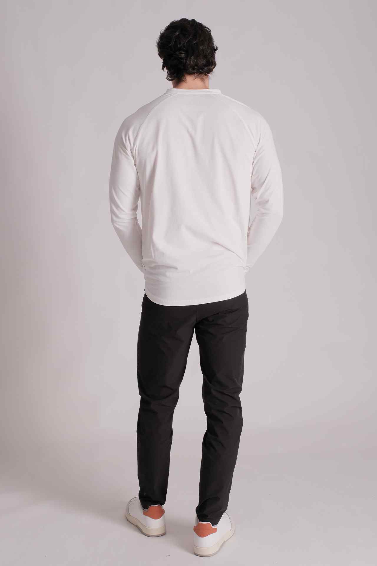 SPJ0191 - Essential Raglan Sleeve Long Sleeve Henley - White