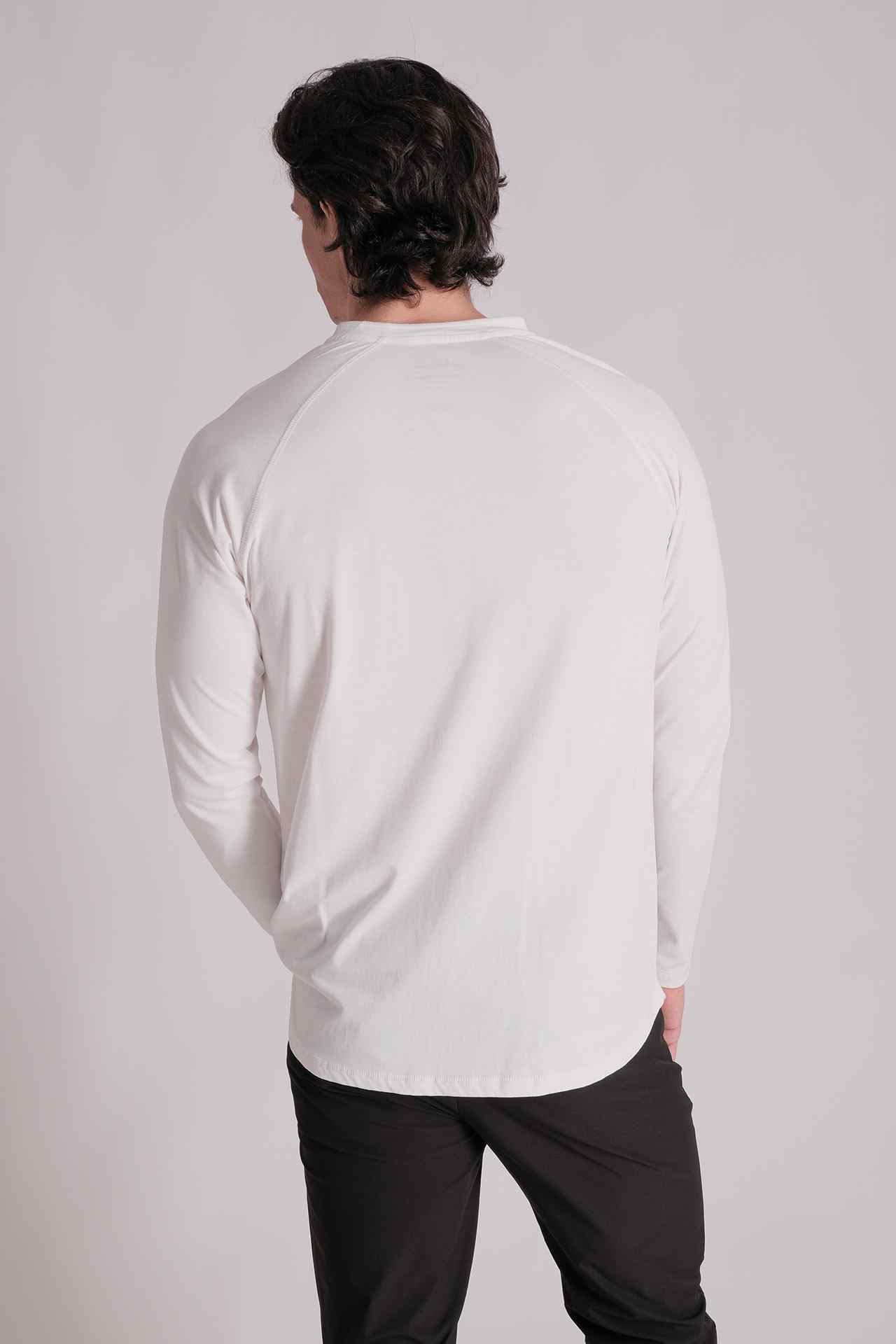 SPJ0191 - Essential Raglan Sleeve Long Sleeve Henley - White