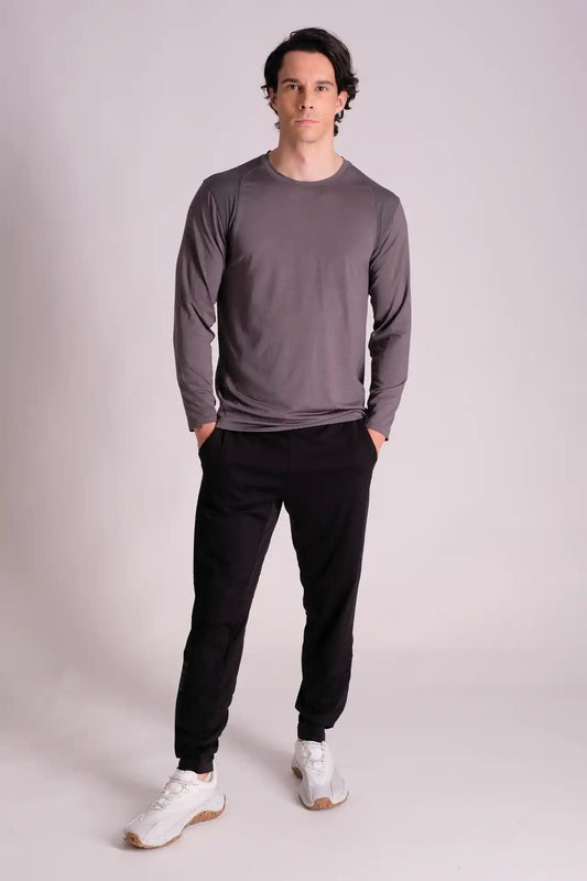 SPJ0270 - Quick-Dry Long Sleeve Workout Tee - Dark Grey