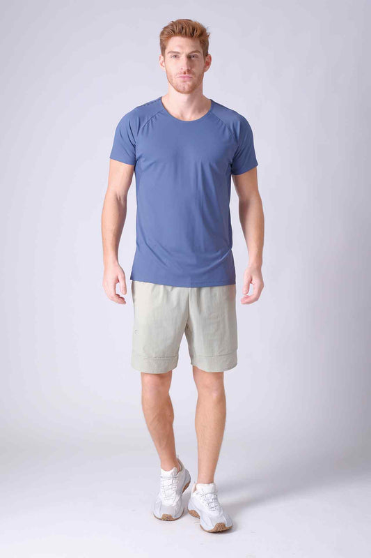 SPJ0284 - Nylon Blend Textured Training Tee - Slate