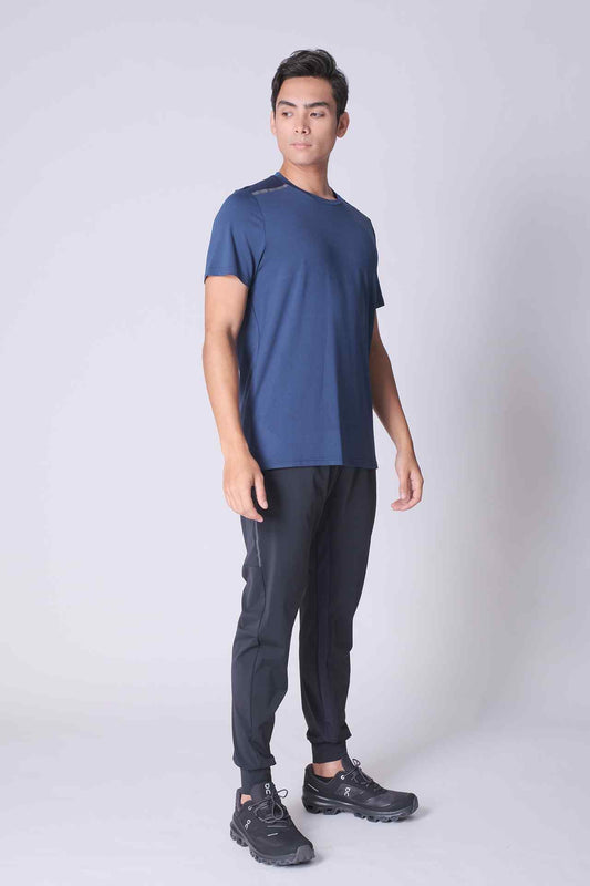 SPJ0286 - Shoulder Reflective Short Sleeve Active Tee - Navy