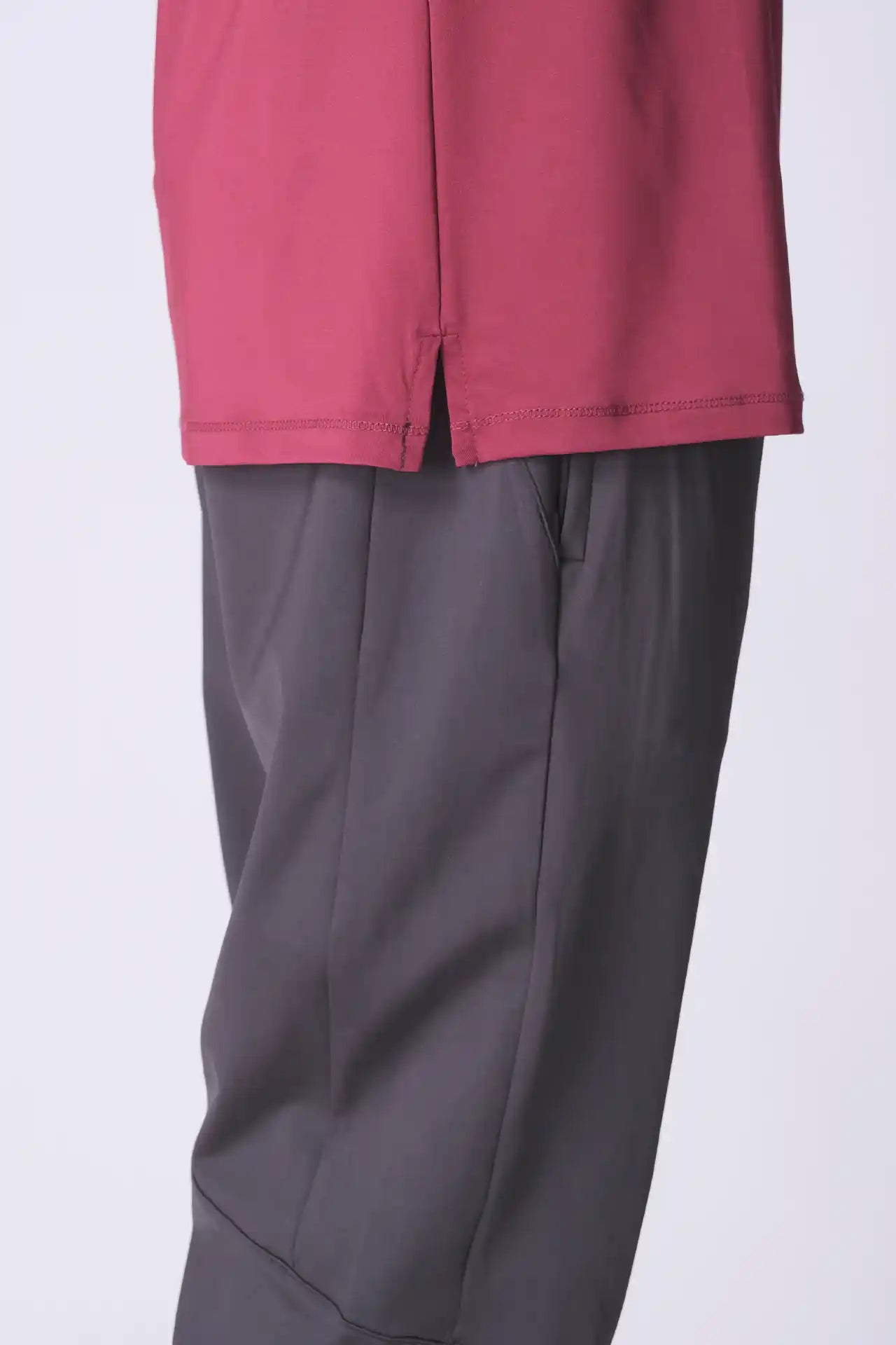 SPJ0288 - Quick-Dry Dual Sleeve Running Tee - Burgundy