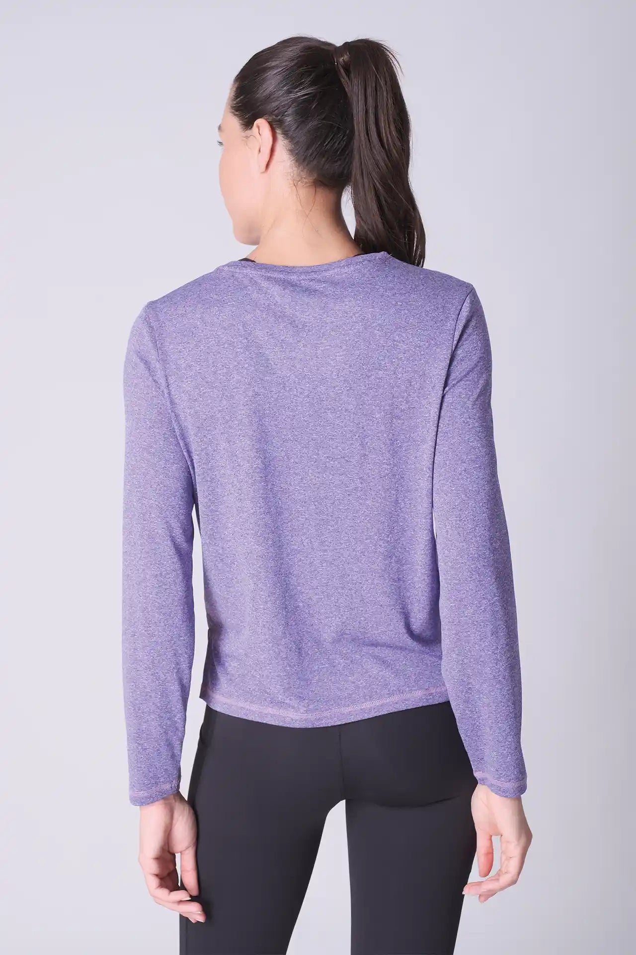 SPWJ0296 - Women's Side Split LS Hiking Top - Heather Purple