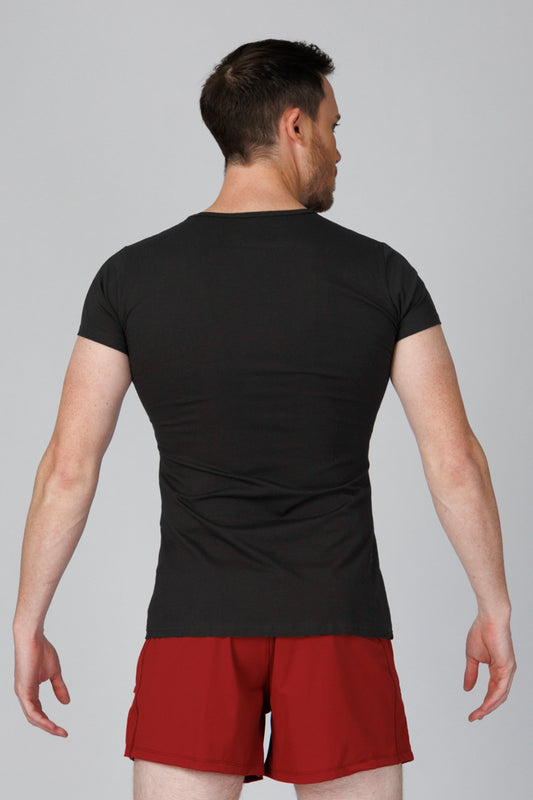 SPJ0306 - Ultra Soft Stretch Cotton Slim Fit Training Tee - Black