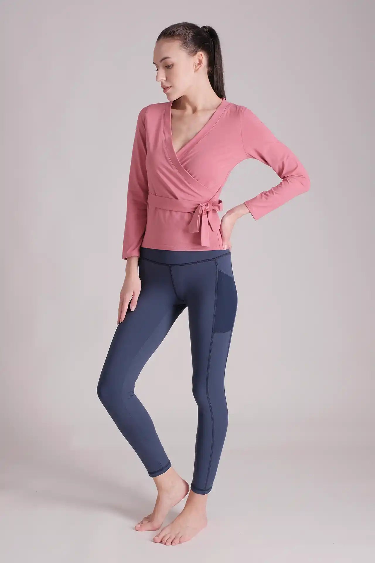SPWJ0324 - Women's Ballerina Wrap Pullover - Pink