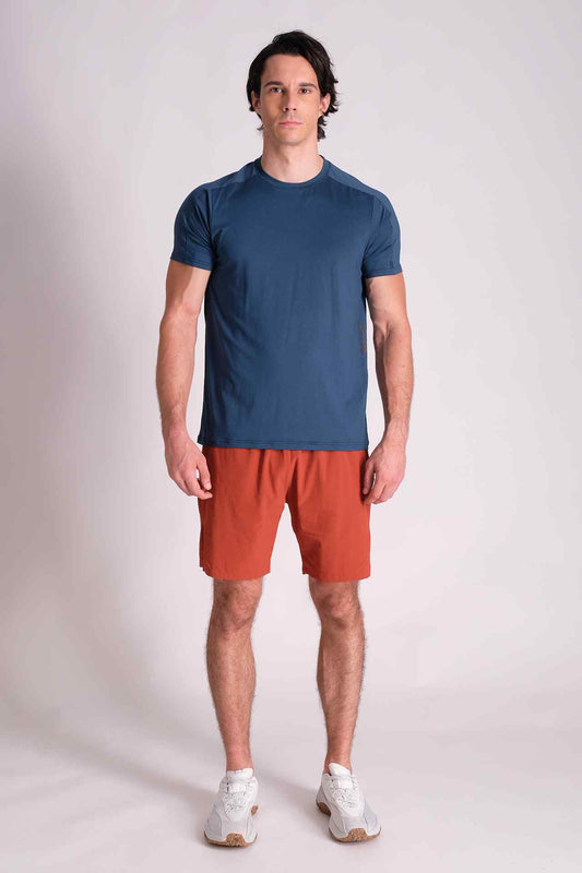 SPJ0336 - Mesh Shoulder Breathable Running Tee - Navy