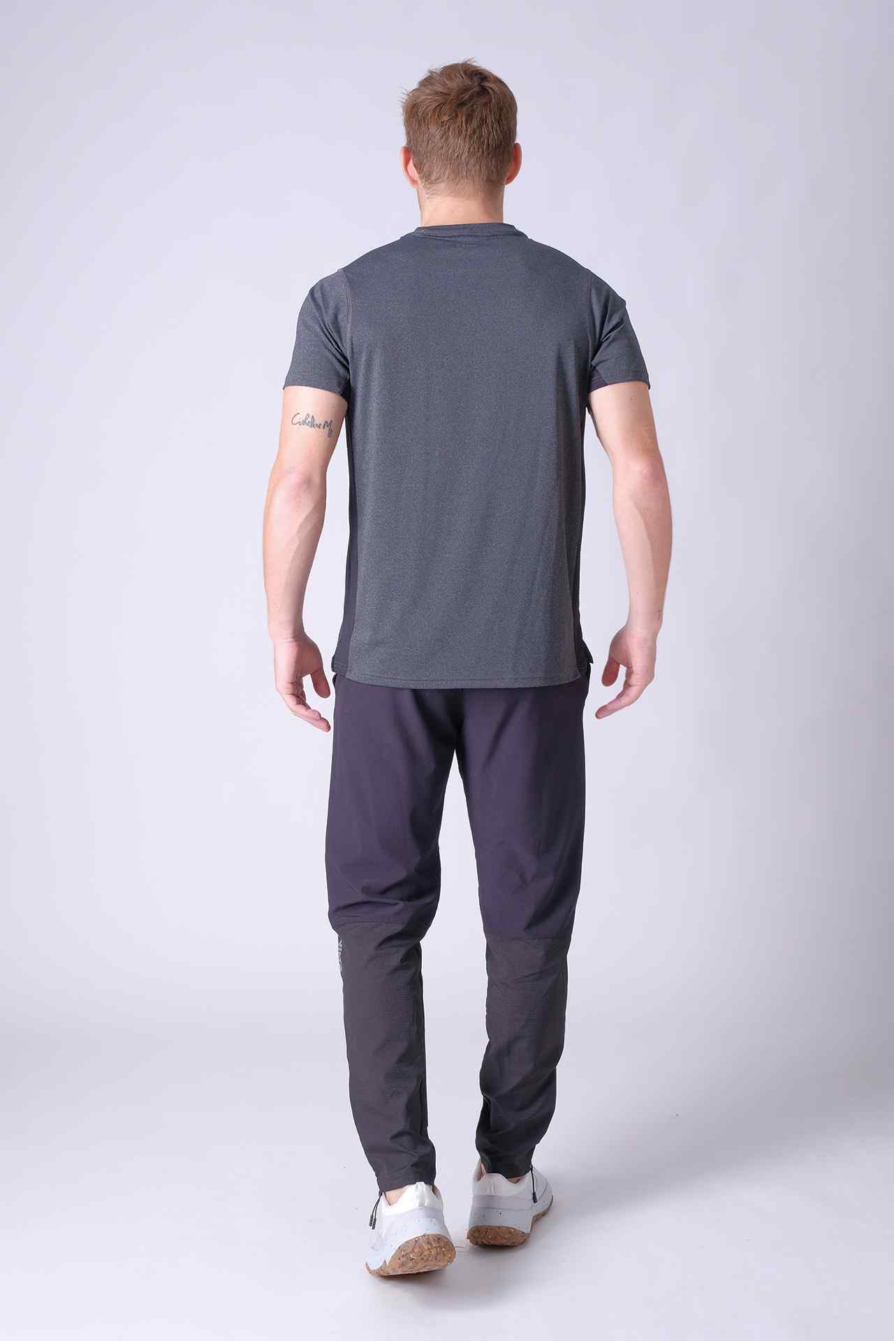 SPJ0339 - 4-way Stretch Quick-Dry Hybrid Active Tee - Heather Black