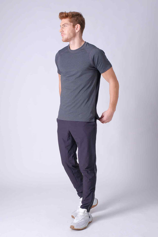 SPJ0339 - 4-way Stretch Quick-Dry Hybrid Active Tee - Heather Black