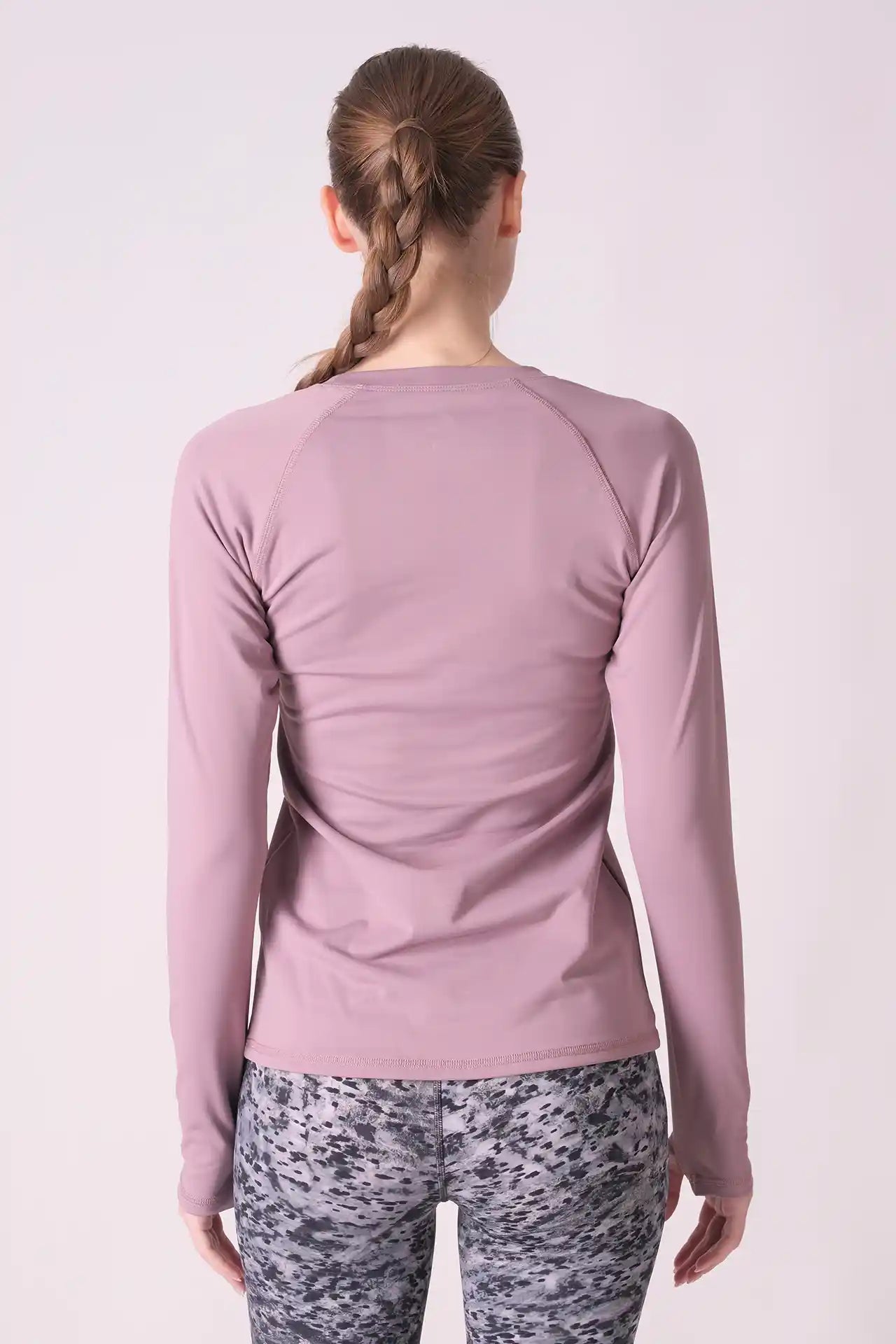 SPWJ0349 - Women's Insulated 4-Way Stretch Interlock Crewneck Thumb Holes Top - Lilac