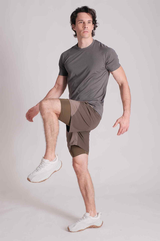 SPJ0359 - Breathable Stretch Mesh Active Tee - Dark Heather Grey