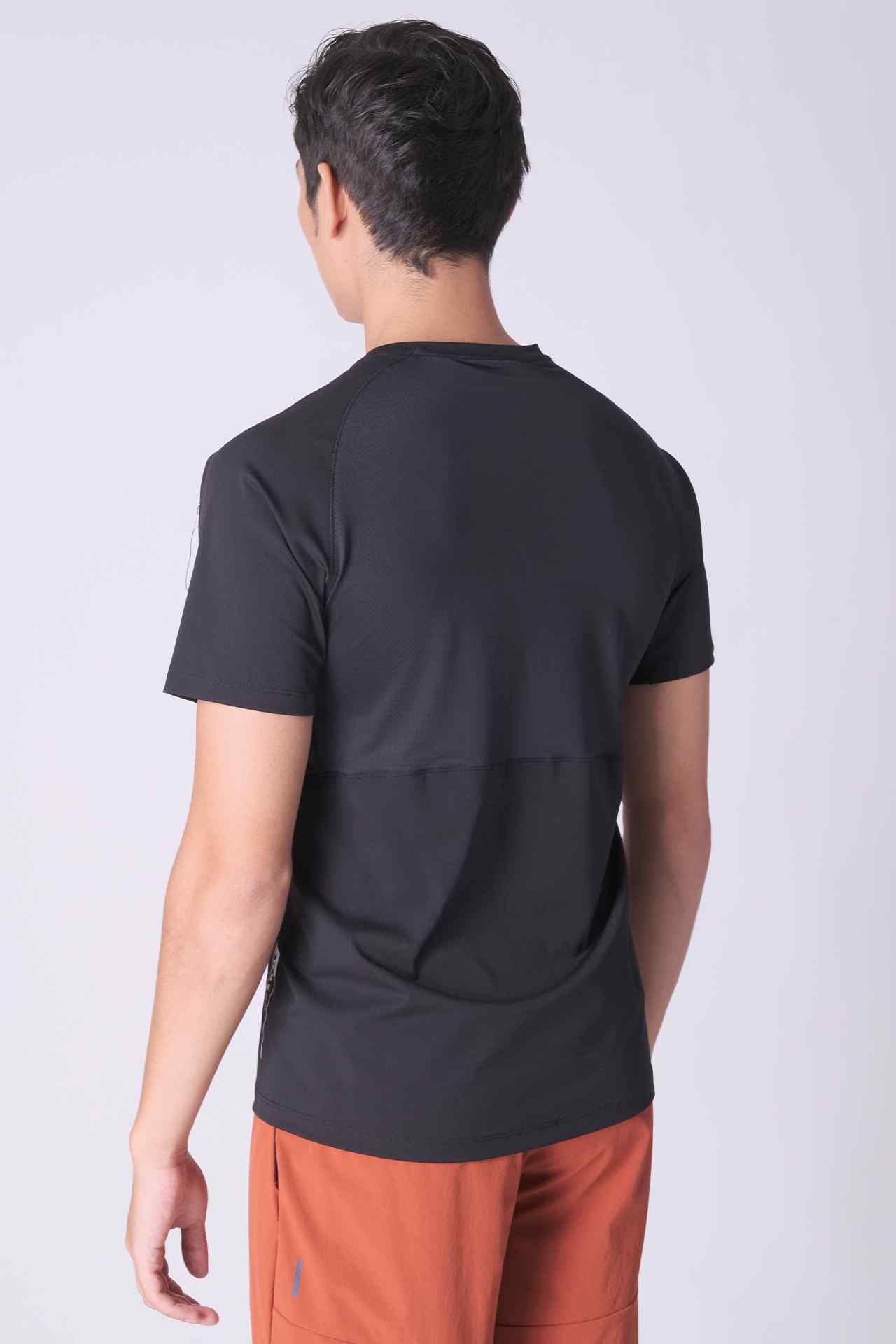 SPJ0384 - Cool Touch Breathable Back Mesh Workout Tee - Black