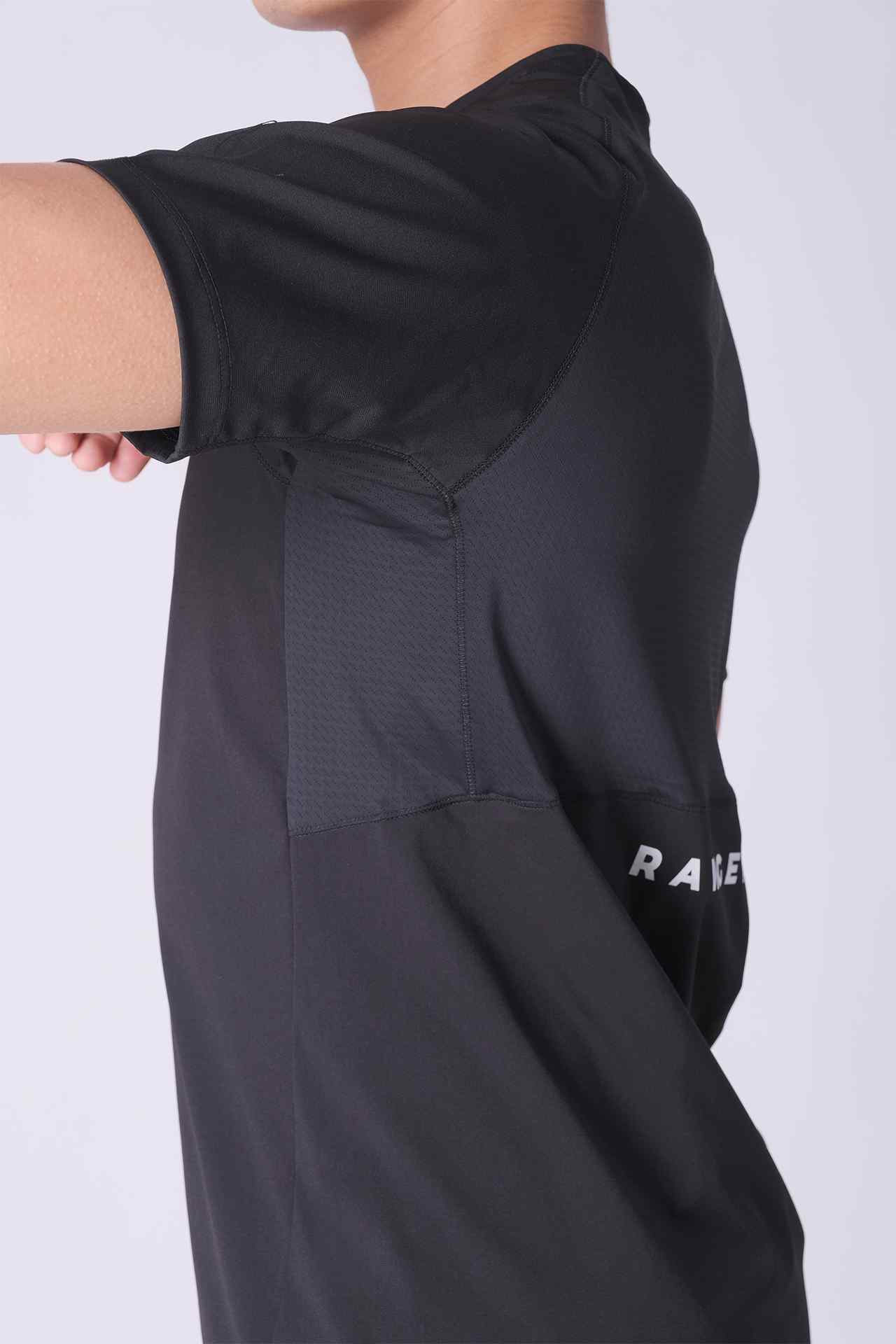 SPJ0384 - Cool Touch Breathable Back Mesh Workout Tee - Black