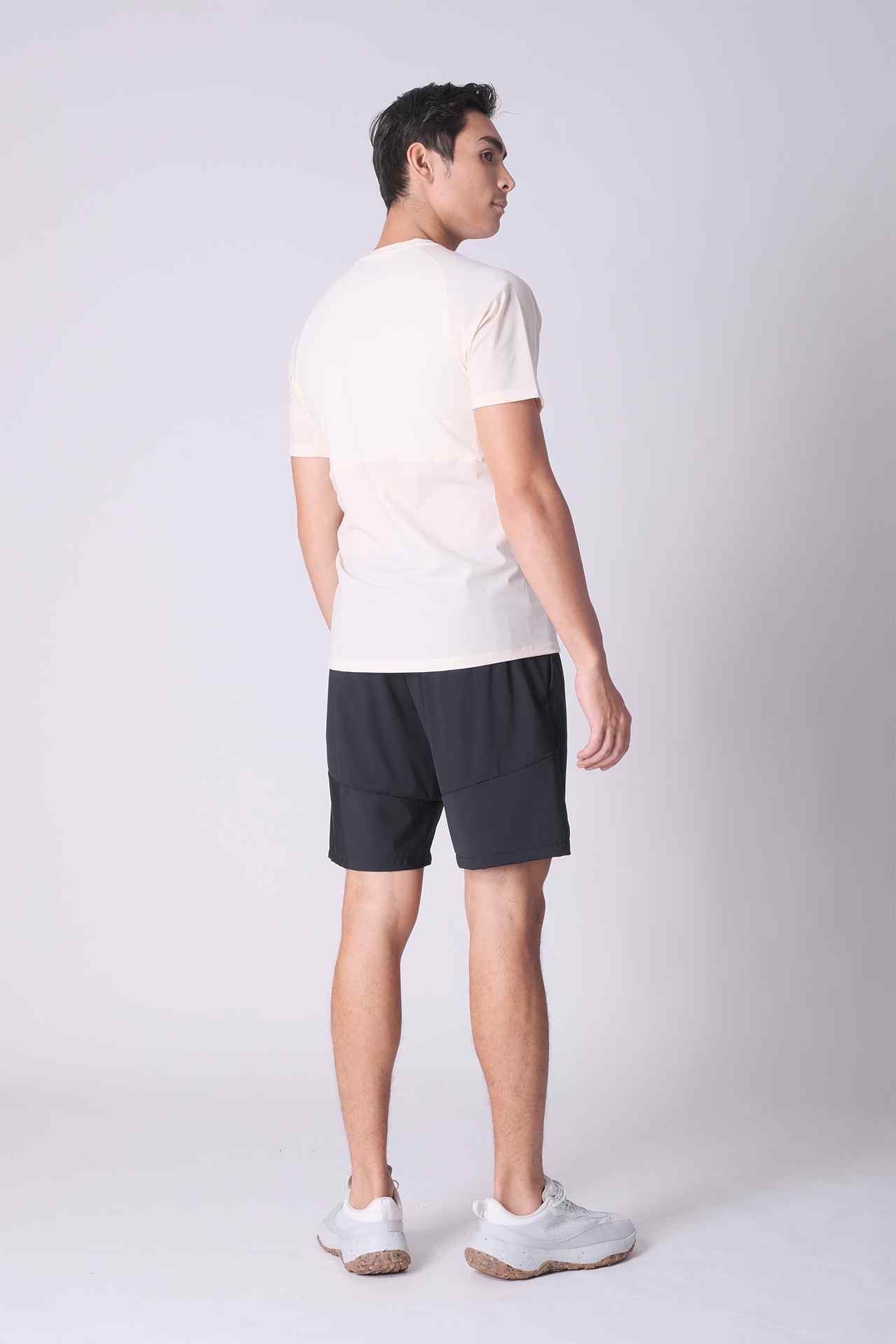 SPJ0384 - Cool Touch Breathable Back Mesh Workout Tee - Natural