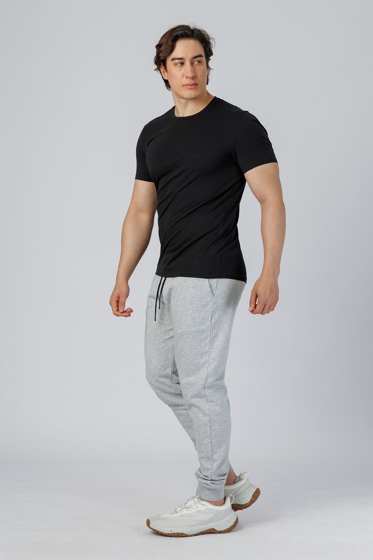 SPJ0391 - Ultra Soft Stretch Cotton Essential Short Sleeve Tee - Black