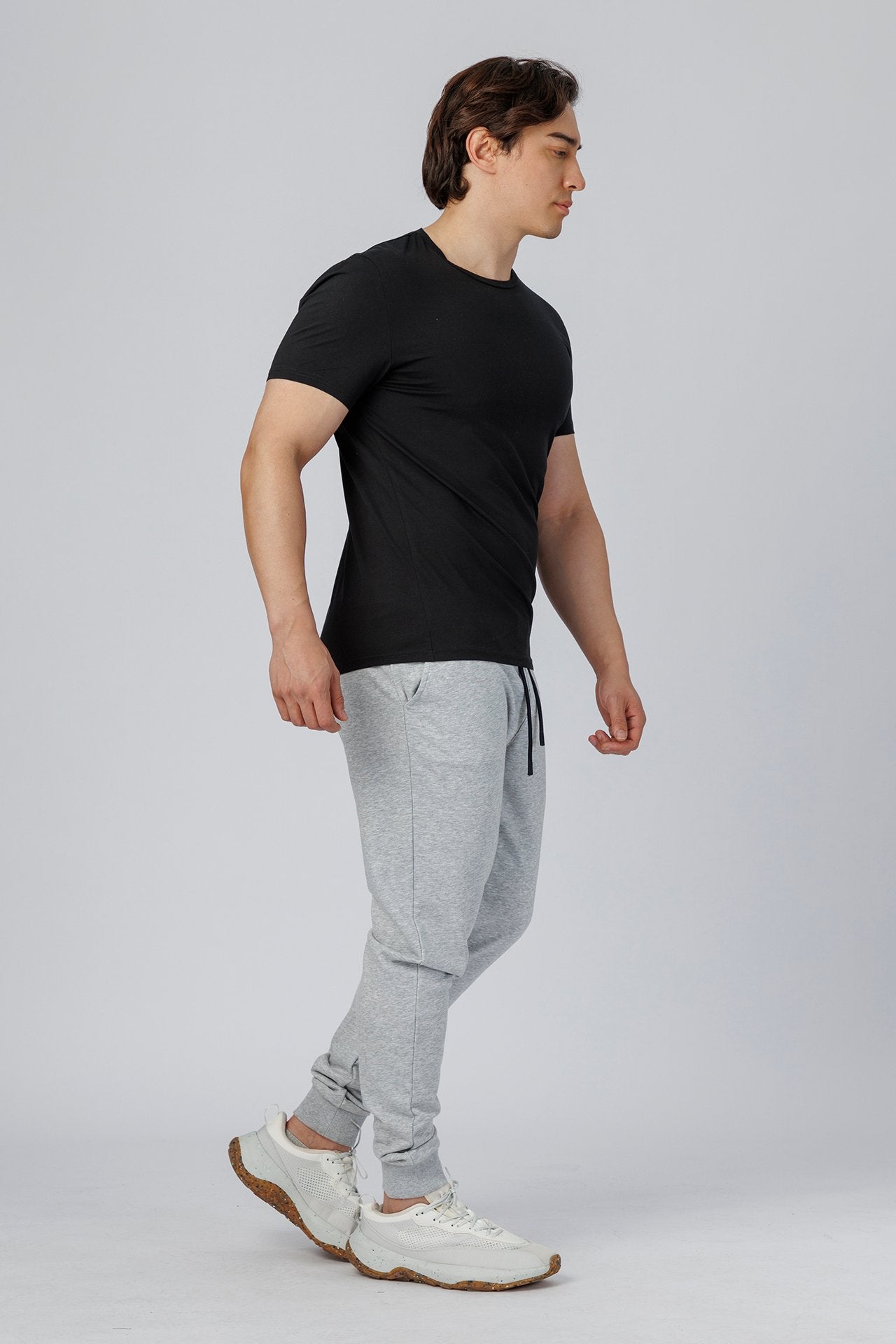 SPJ0391 - Ultra Soft Stretch Cotton Essential Short Sleeve Tee - Black