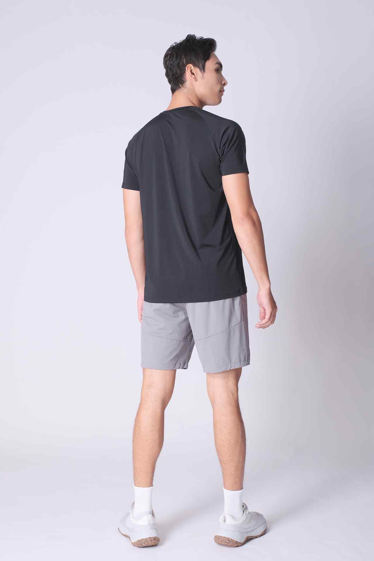 SPJ0398 - Jacquard Raglan Sleeve Workout Tee - Black
