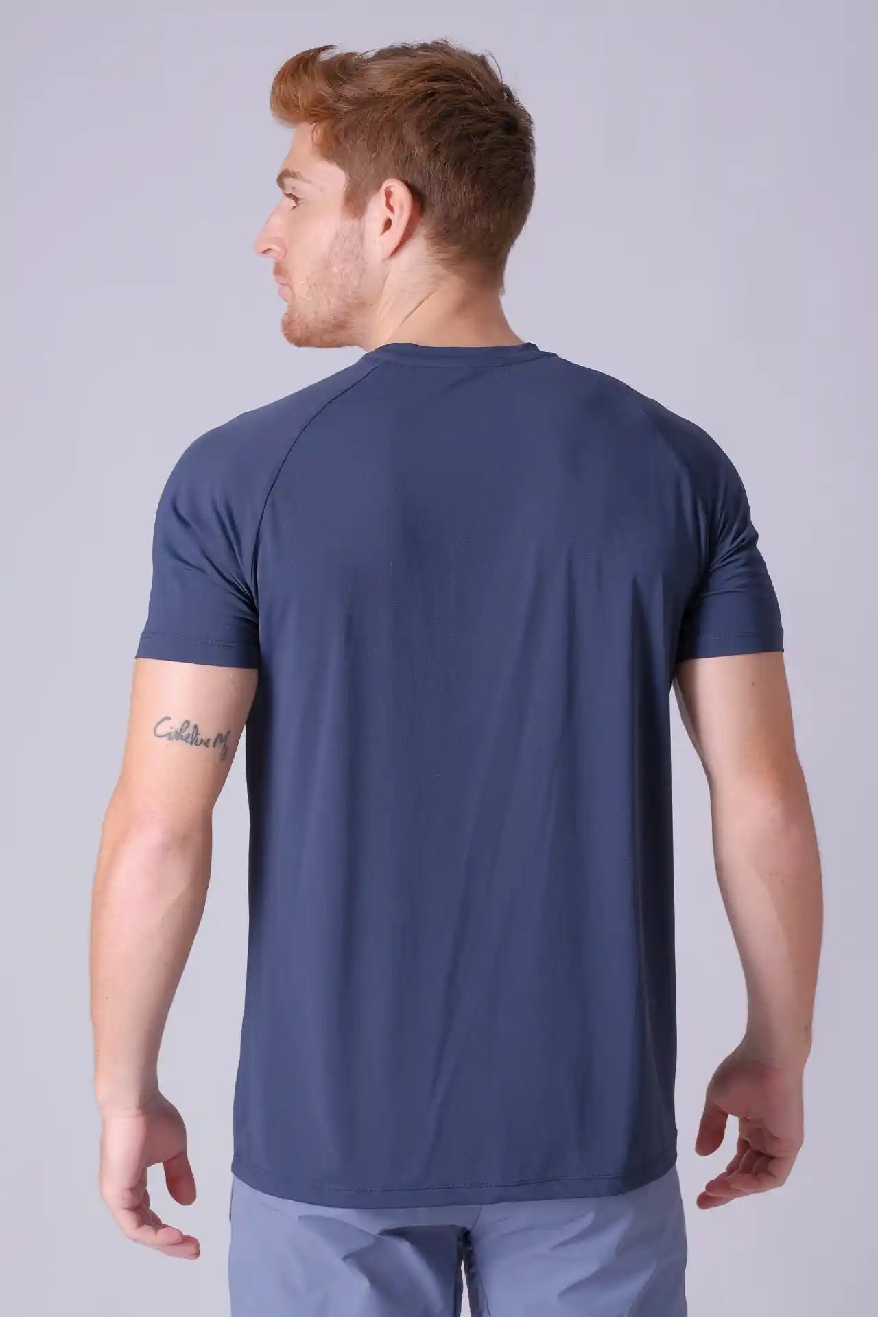 SPJ0398 - Breathable Mesh Raglan Sleeve Workout Tee - Navy