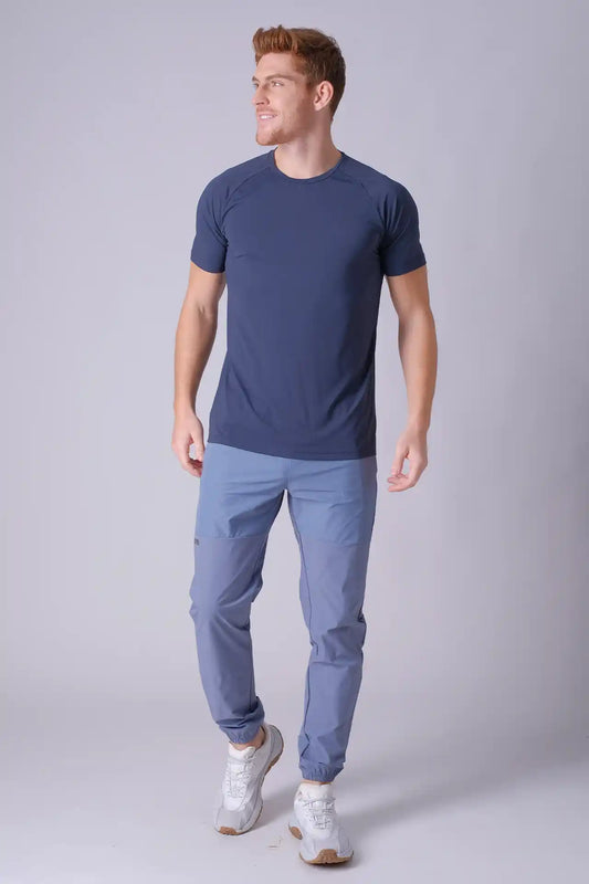 SPJ0398 - Breathable Mesh Raglan Sleeve Workout Tee - Navy