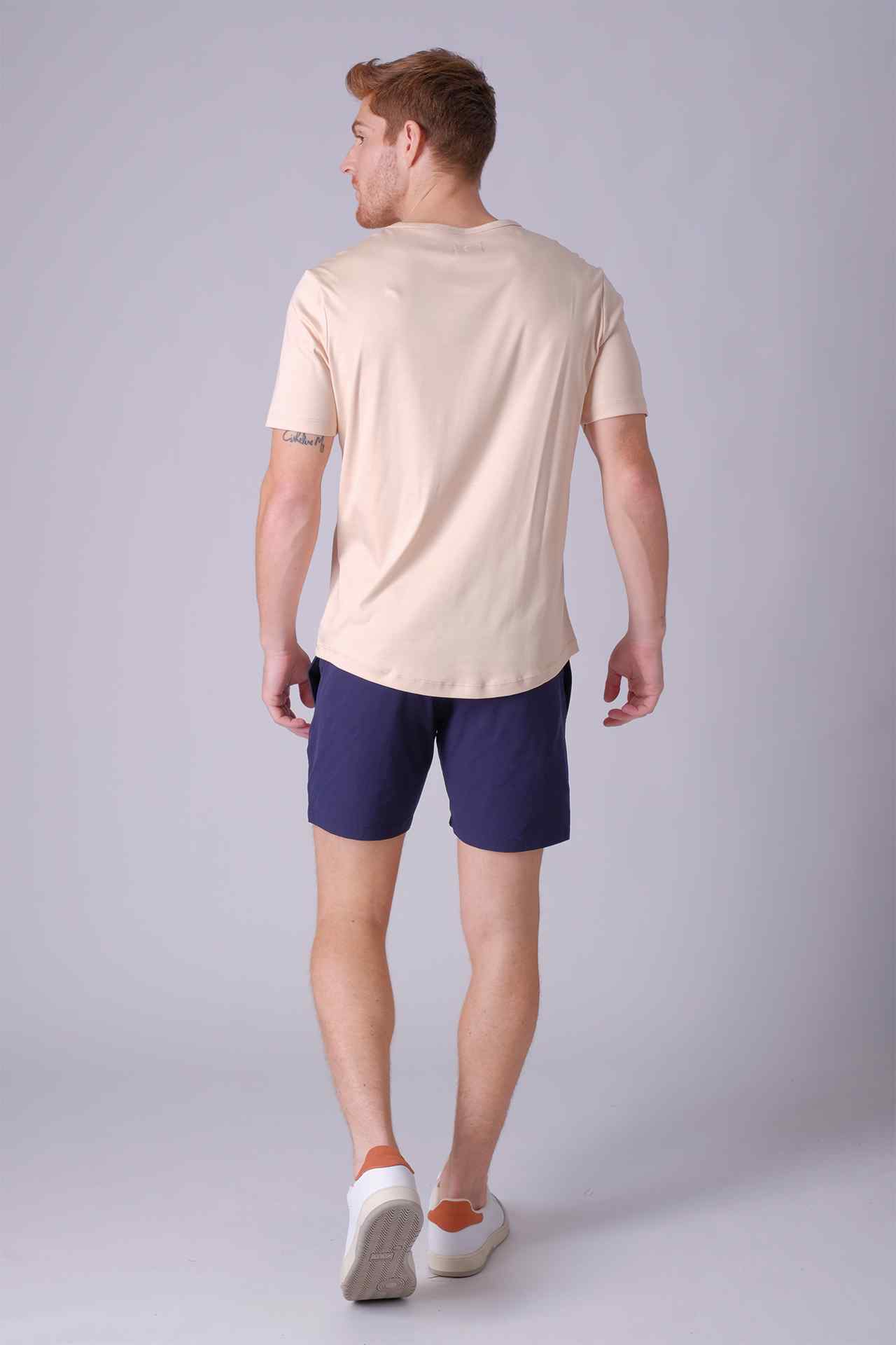 SPJ0399 - Finest US Supima Cotton Crew Neck Curve-Hem Short Sleeve T-Shirt - Natural