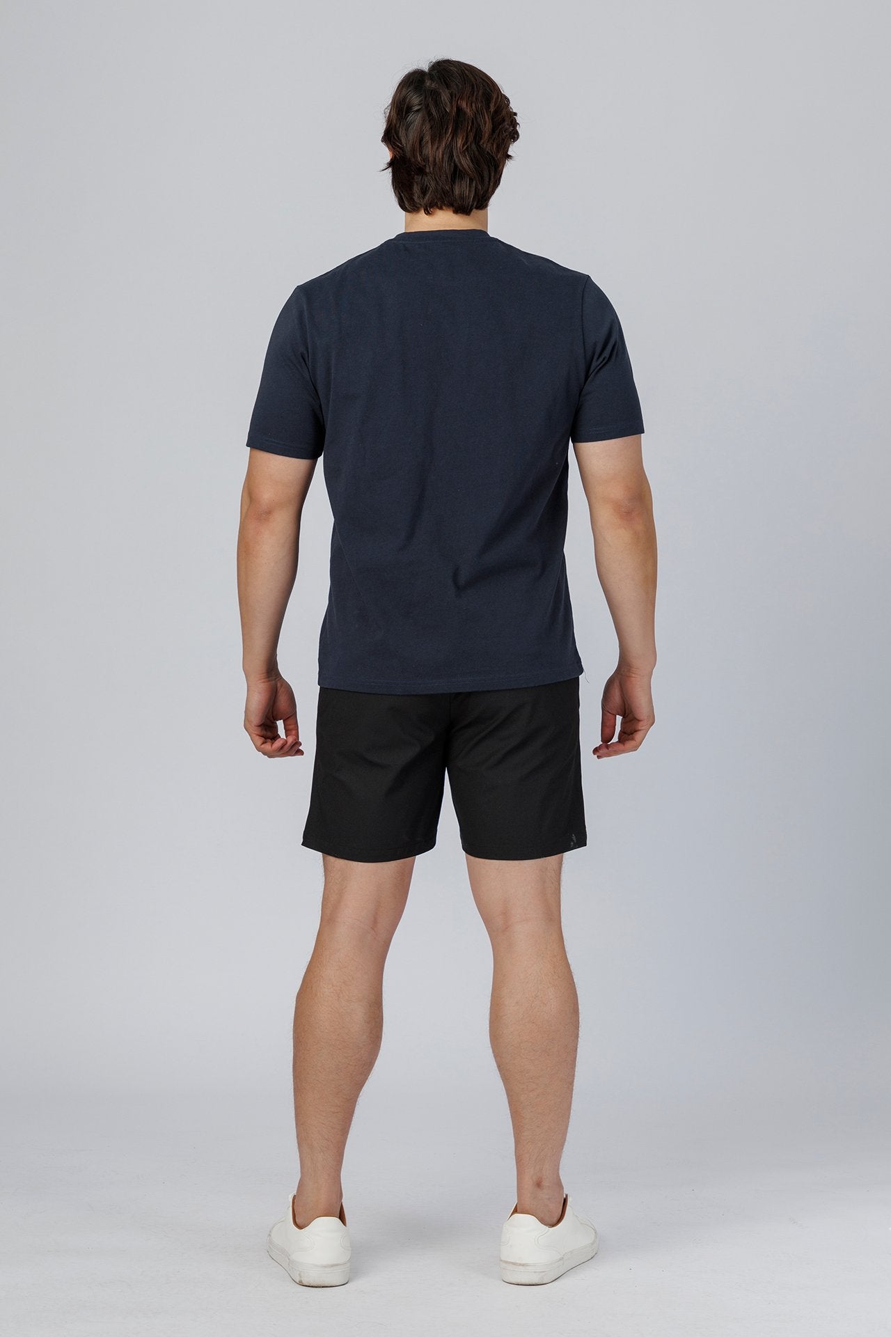 SPJ0399 - Finest US Supima Cotton Crew Neck Curve-Hem Short Sleeve T-Shirt - Navy
