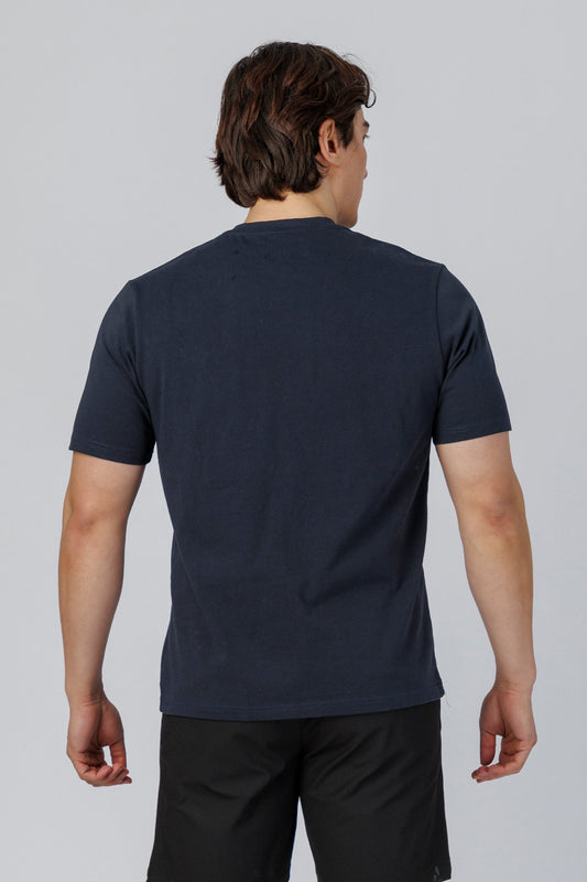 SPJ0399 - Finest US Supima Cotton Crew Neck Curve-Hem Short Sleeve T-Shirt - Navy