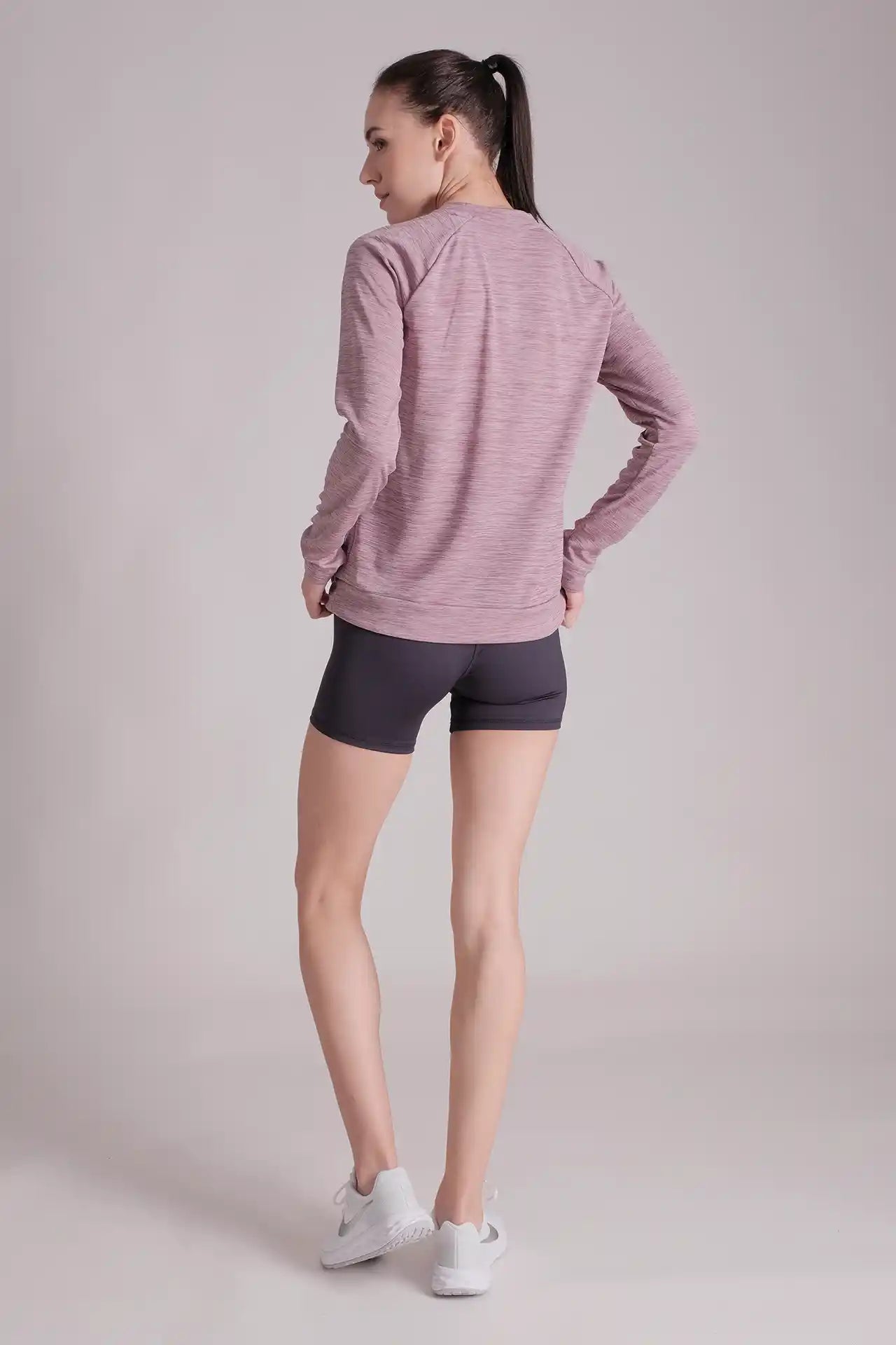 SPWJ0408 - Women's Raglan Sleeve Crewneck Top - Heather Purple