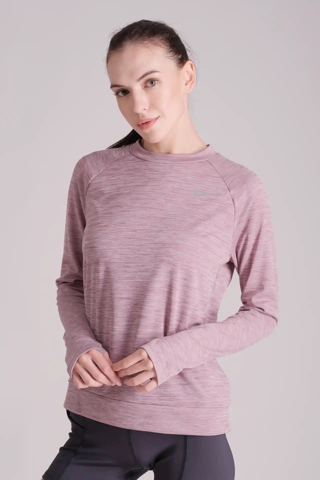 SPWJ0408 - Women's Raglan Sleeve Crewneck Top - Heather Purple