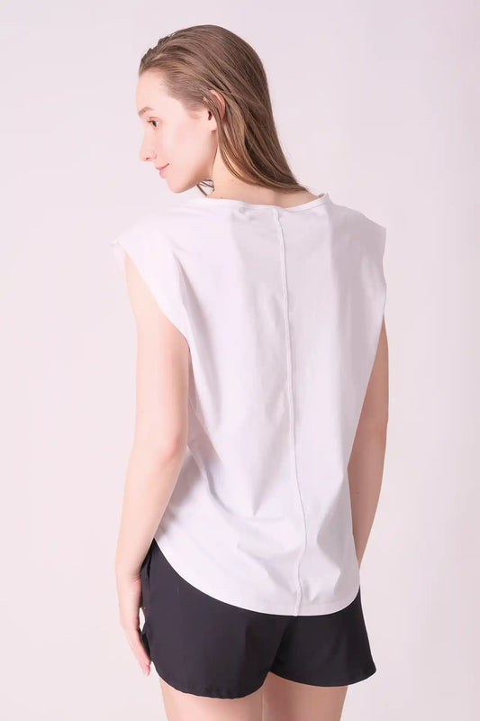 SPWJ0409 - Women's Scoop Neck Top - White