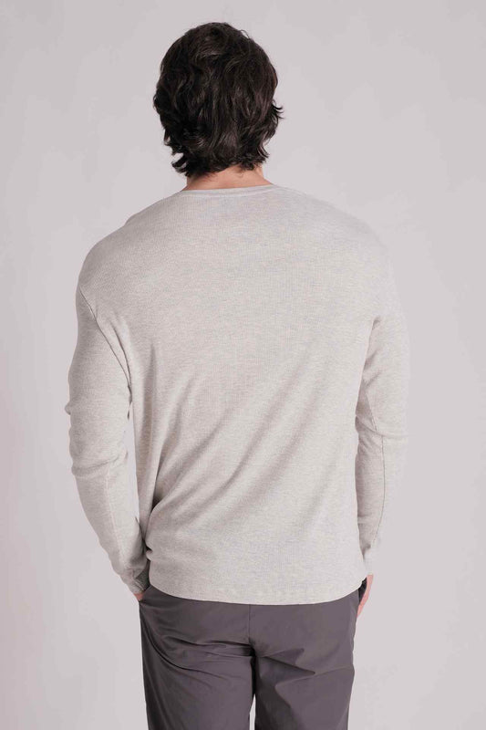 SPJ0410 - Essential Ultra Soft Lightweight 2x2 Rib Long Sleeve Henley