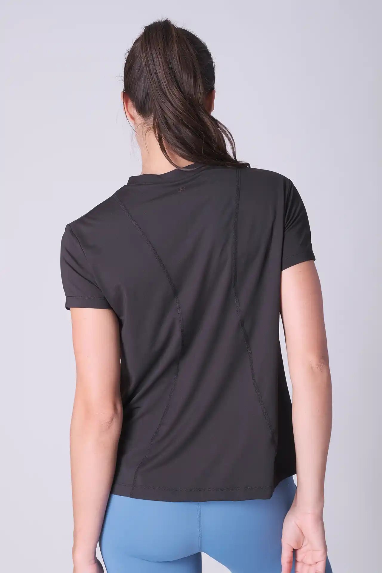 SPWJ0411 - Women's Quick-Dry 4-Way Stretch Jacquard Jersey Performance T-Shirt - Black