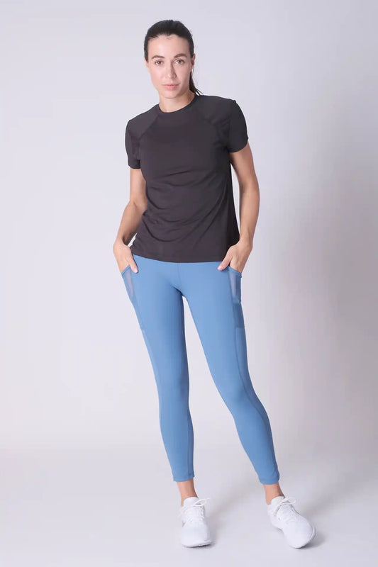 SPWJ0411 - Women's Quick-Dry 4-Way Stretch Jacquard Jersey Performance T-Shirt - Black