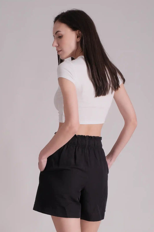 SPWJ0424 - Women's Essential Stretch Viscose Crop Tee - White