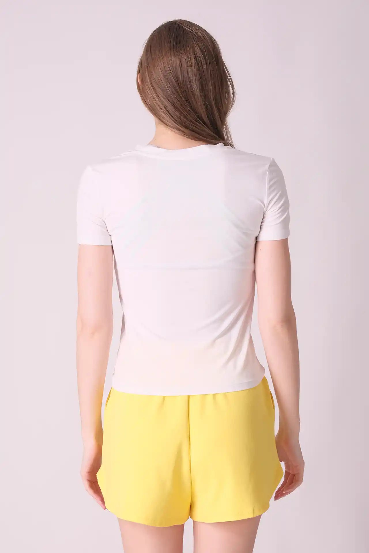 SPWJ0430 - Women's Essential Back Curve Hem Crewneck Tee - Lavender