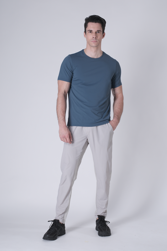 SPJ0437 - Ultra 4-Way Stretch Nylon Short Sleeve Training Tee - Ash Blue