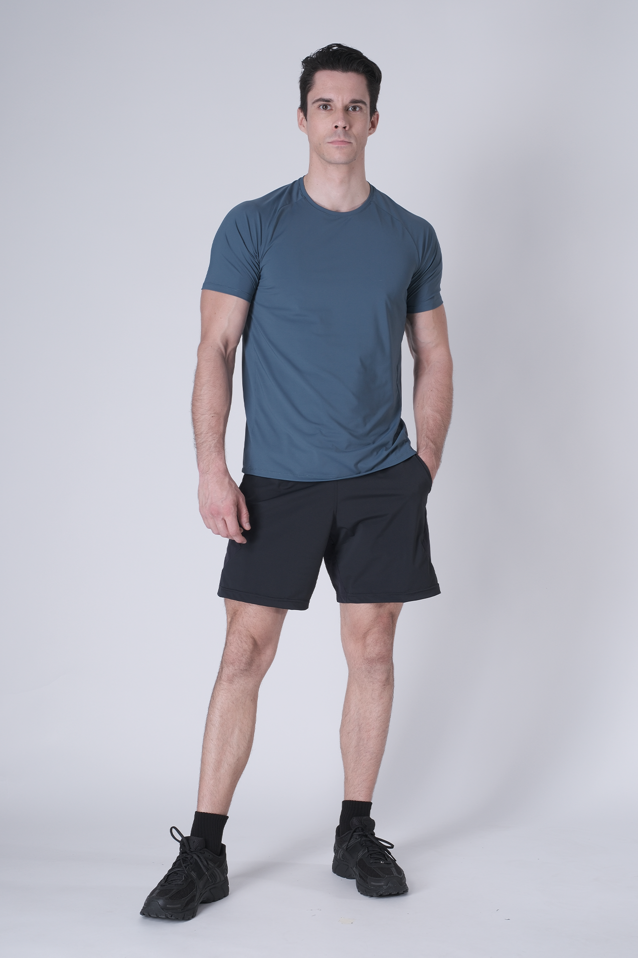 SPJ0438 - Ultra 4-Way Stretch Nylon Raglan Sleeve Training Tee - Ash Blue