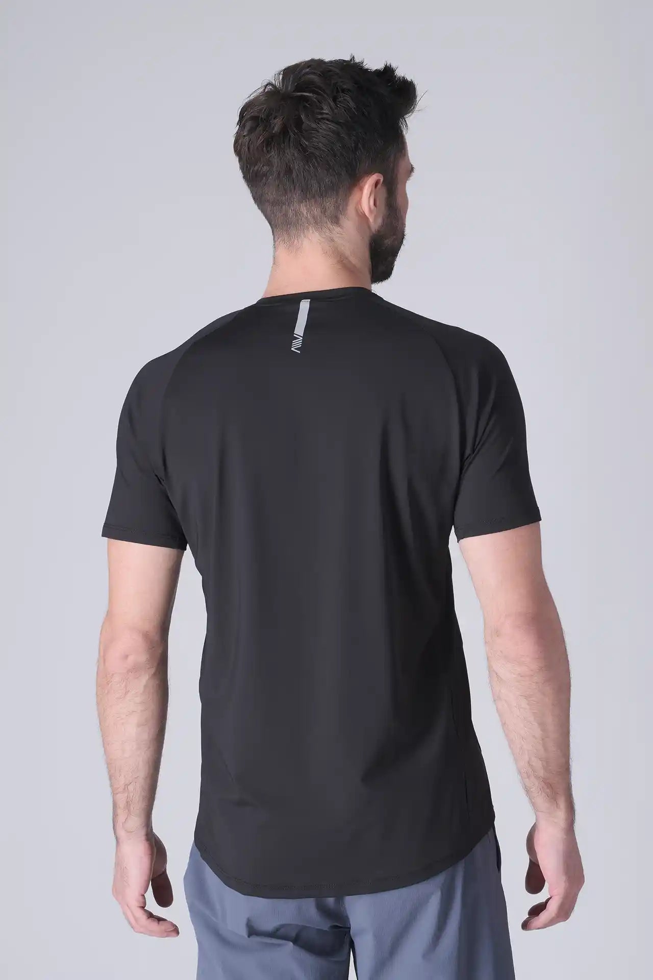 SPJ0438 - Ultra 4-Way Stretch Nylon Raglan Sleeve Training Tee - Black