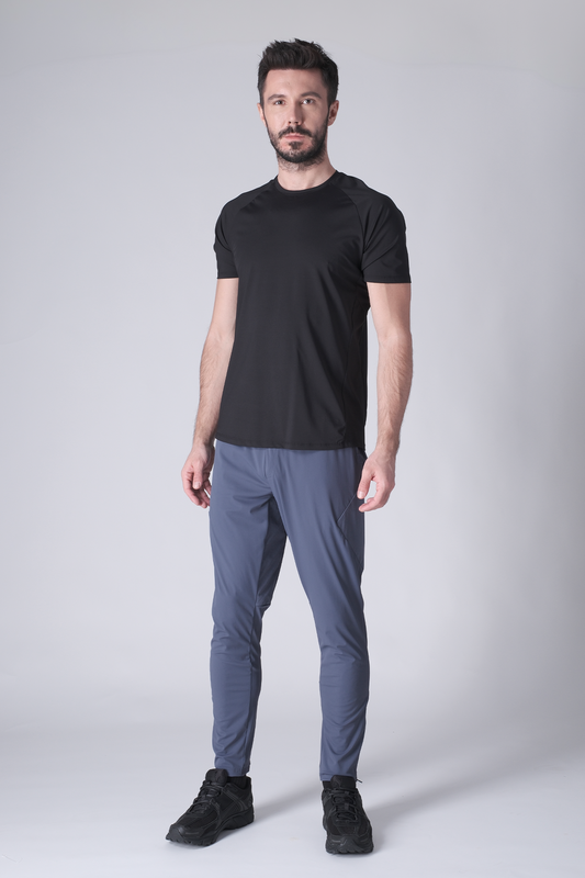 SPJ0438 - Ultra 4-Way Stretch Nylon Raglan Sleeve Training Tee - Black