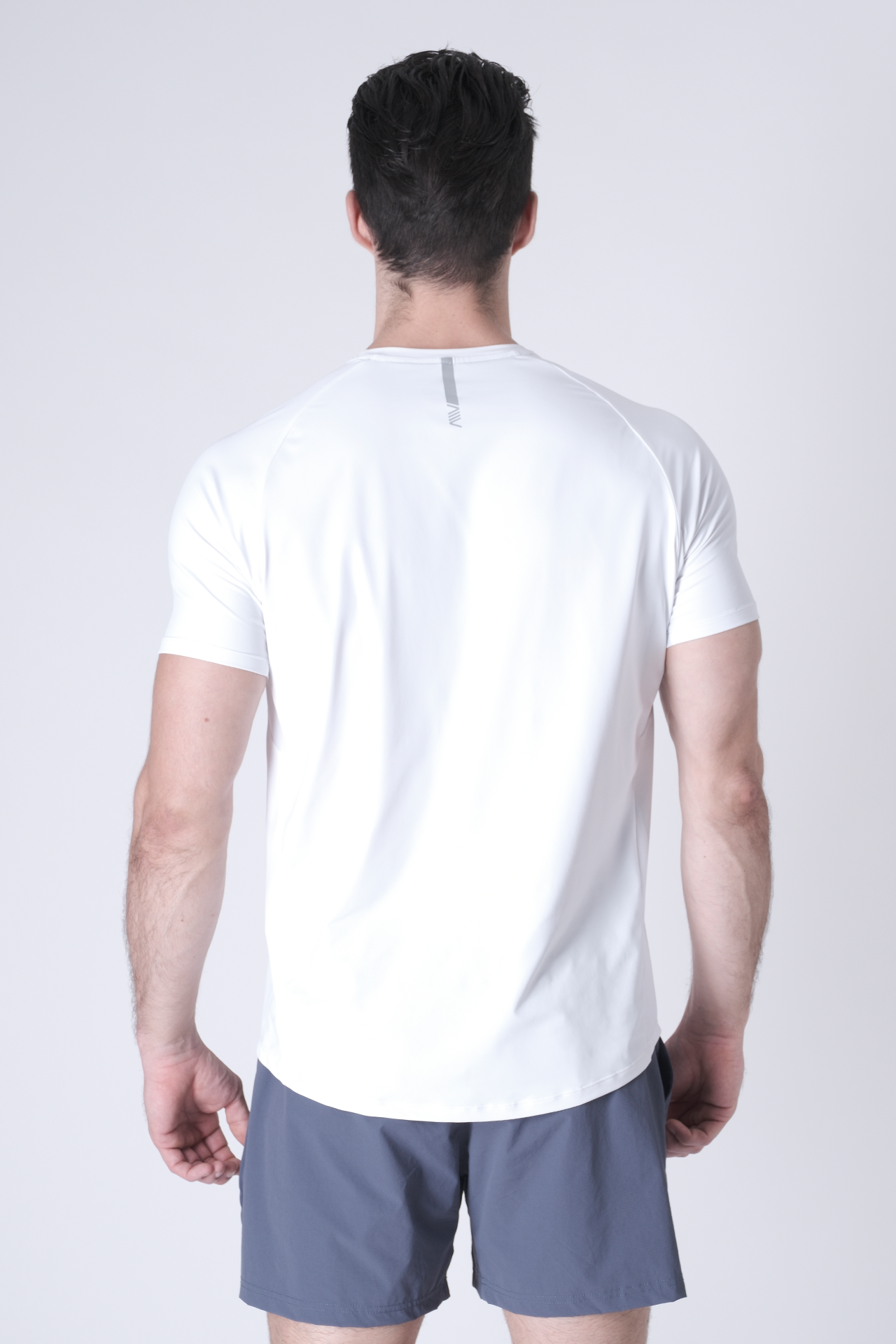 SPJ0438 - Ultra 4-Way Stretch Nylon Workout Raglan Sleeve Training Tee - White