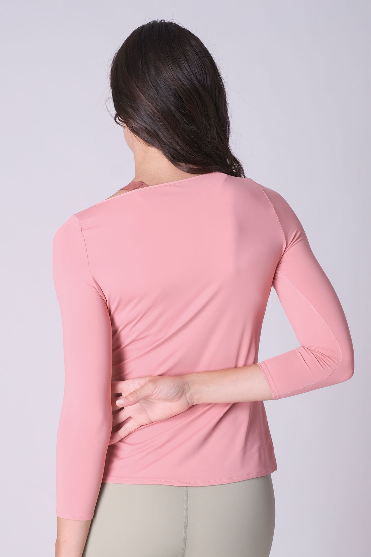 SPWJ0443 - Women's Wide Neck Yoga Top - Pink