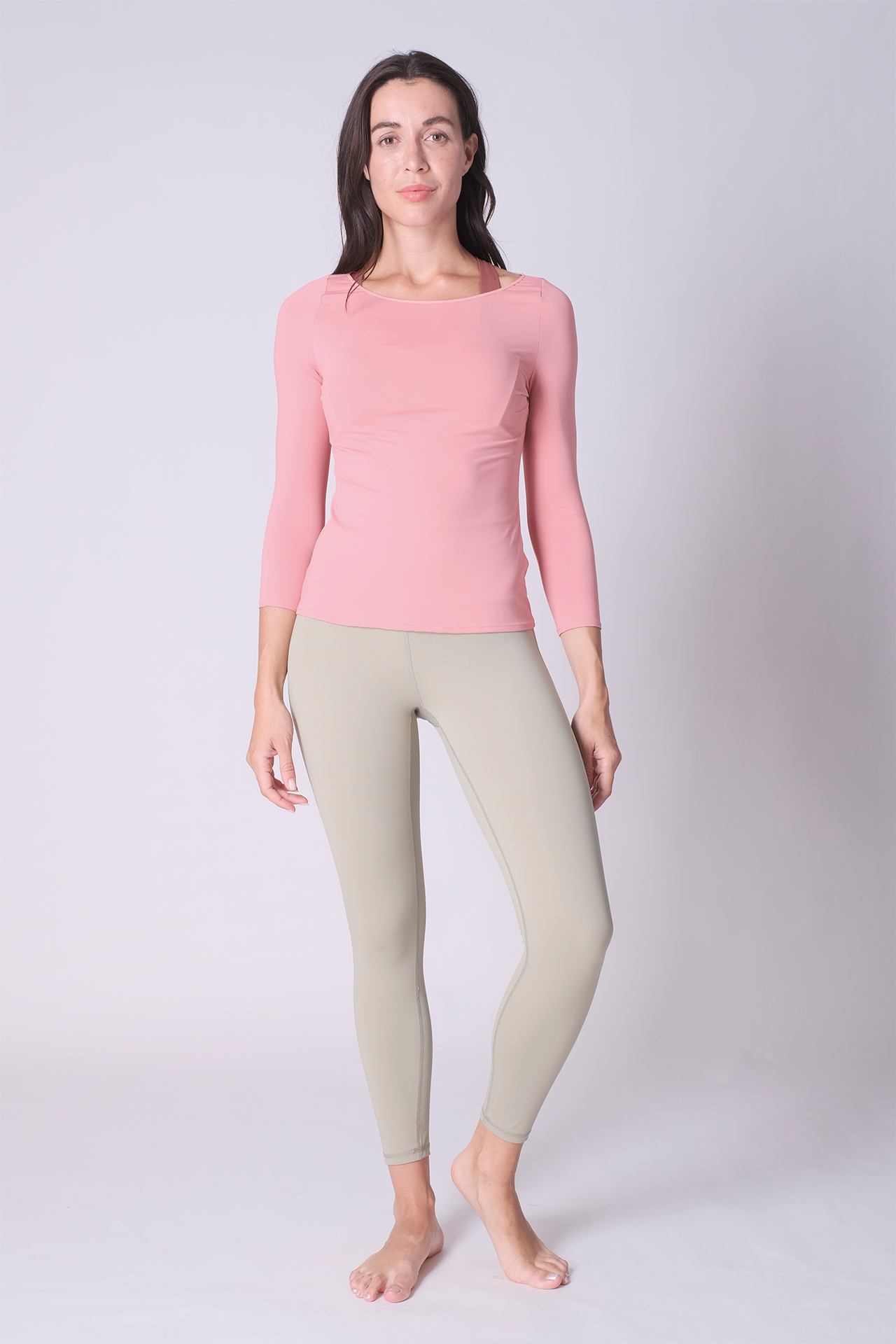 SPWJ0443 - Women's Wide Neck Yoga Top - Pink