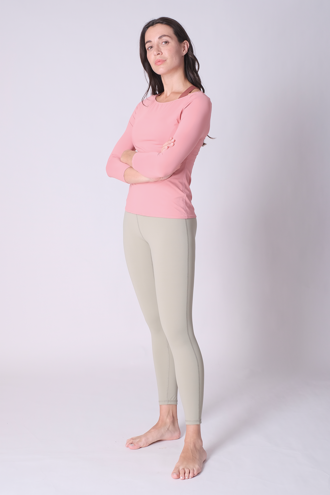 SPWJ0443 - Women's Wide Neck Yoga Top - Pink