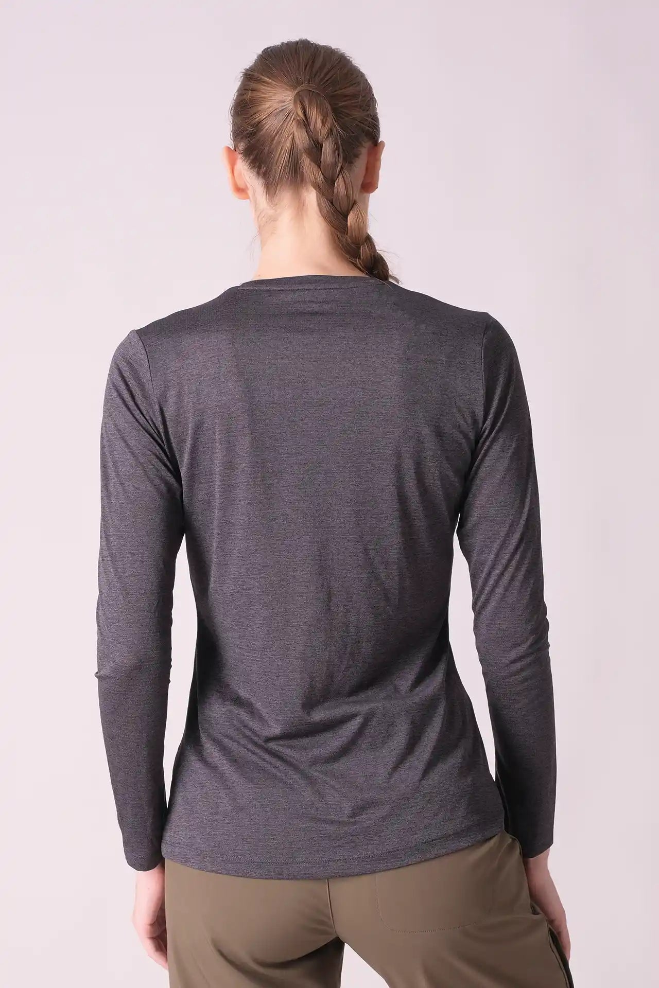 SPWJ0452 - Women's Crewneck LS Top - Dark Grey