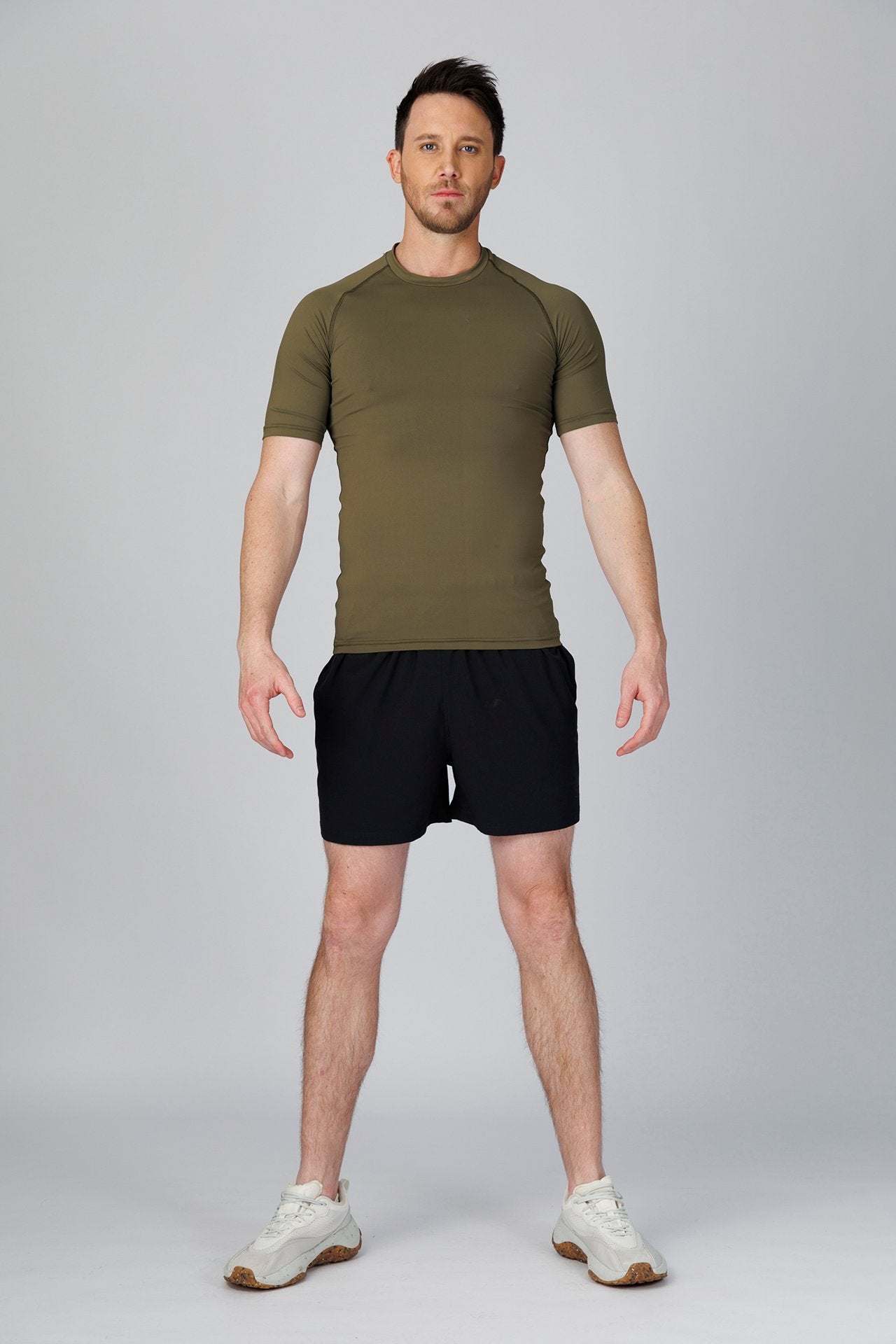 SPJ0458 - Tight Fit Ultra 4-Way Stretch Raglan Sleeve Training Tee - Army